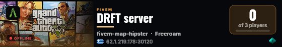 DRFT server live status badge