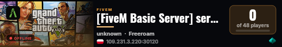 [FiveM Basic Server] serwer RolePlay live status badge