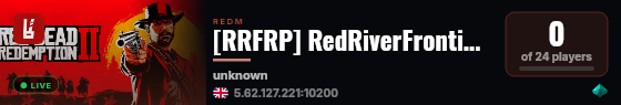 [RRFRP] RedRiverFrontierRP live status badge
