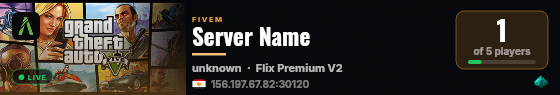 Server Name live status badge