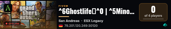 ^6Ghostlife👻^0 | ^5Mino Dev Server^0 live status badge