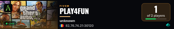 PLAY4FUN live status badge