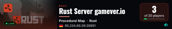 Rust Server gamever.io live status badge