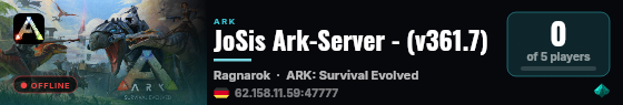 JoSis Ark-Server - (v361.7) live status badge