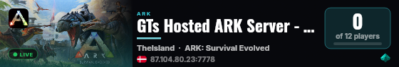 GTs Hosted ARK Server - (v361.7) live status badge
