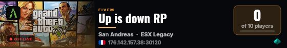 Up is down RP live status badge