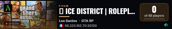 ❄️ ICE DISTRICT | ROLEPLAY live status badge