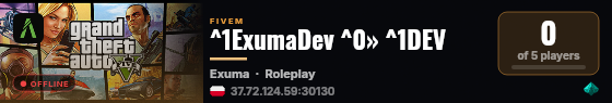 ^1ExumaDev ^0» ^1DEV live status badge