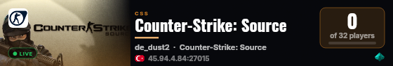 Counter-Strike: Source live status badge