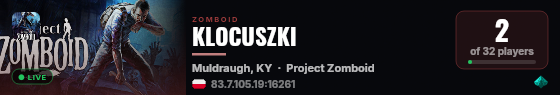 KLOCUSZKI live status badge