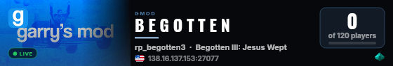B E G O T T E N live status badge