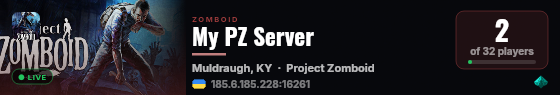 My PZ Server live status badge