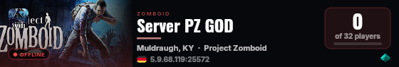 Server PZ GOD live status badge