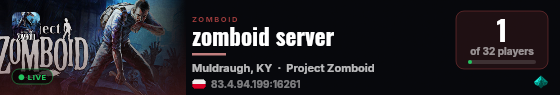 zomboid server live status badge
