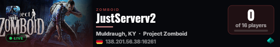 JustServerv2 live status badge