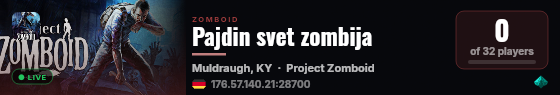 Pajdin svet zombija live status badge