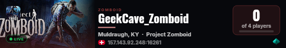 GeekCave_Zomboid live status badge