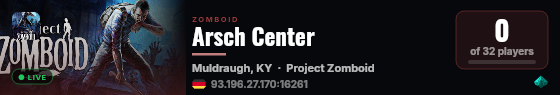 Arsch Center live status badge