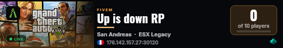 Up is down RP live status badge