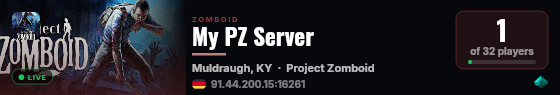 My PZ Server live status badge