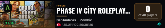 PHASE IV CİTY ROLEPLAY ??.??.2026 live status badge