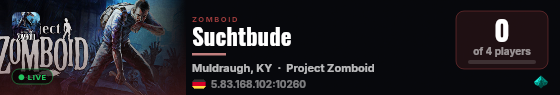 Suchtbude live status badge