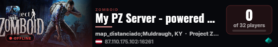 My PZ Server - powered by Sophie live status badge
