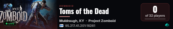 Toms of the Dead live status badge