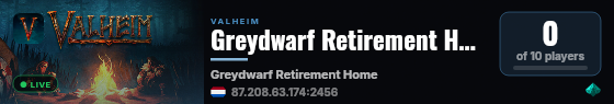 Greydwarf Retirement Home live status badge