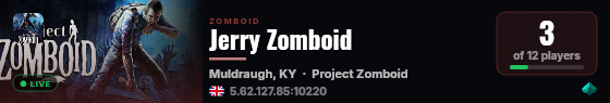 Jerry Zomboid live status badge