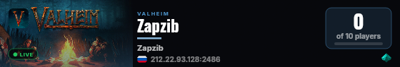 Zapzib live status badge