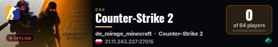 Counter-Strike 2 live status badge