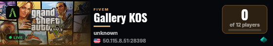 Gallery KOS live status badge