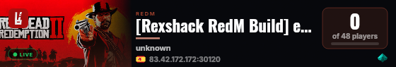 [Rexshack RedM Build] exilirp-rdr live status badge