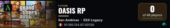 OASIS RP live status badge