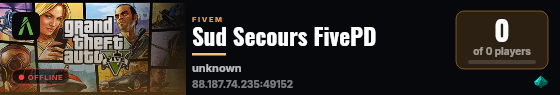 Sud Secours FivePD live status badge