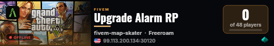 Upgrade Alarm RP live status badge