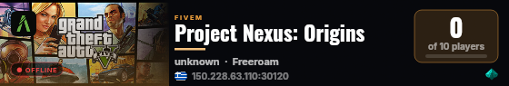 Project Nexus: Origins live status badge