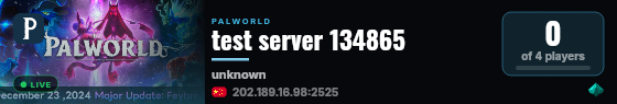 test server 134865 live status badge
