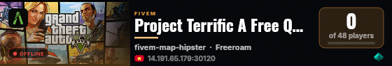Project Terrific A Free Qbcore Base Server live status badge