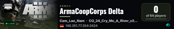 ArmaCoopCorps Delta live status badge