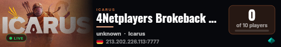 4Netplayers Brokeback Boys Icarus Server live status badge