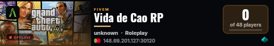 Vida de Cao RP live status badge