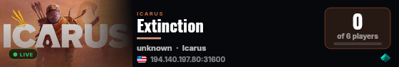 Extinction live status badge