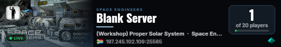 Blank Server live status badge
