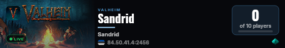 Sandrid live status badge