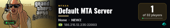 Default MTA Server live status badge