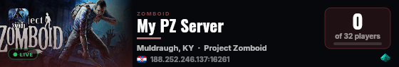 My PZ Server live status badge