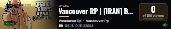 Vancouver RP | [IRAN] Best Server For Role Play live status badge