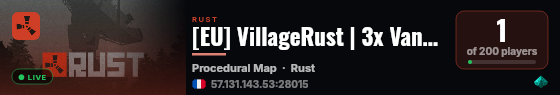 [EU] VillageRust | 3x Vanilla live status badge